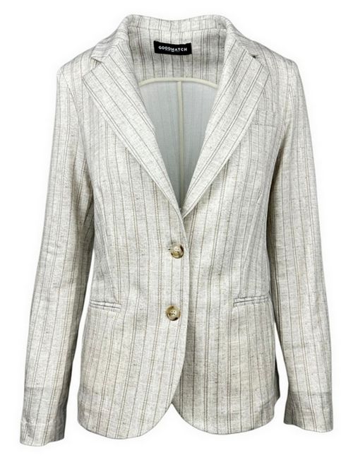 giacca donna monopetto gessata avorio e beige Good match | AB1030G05
